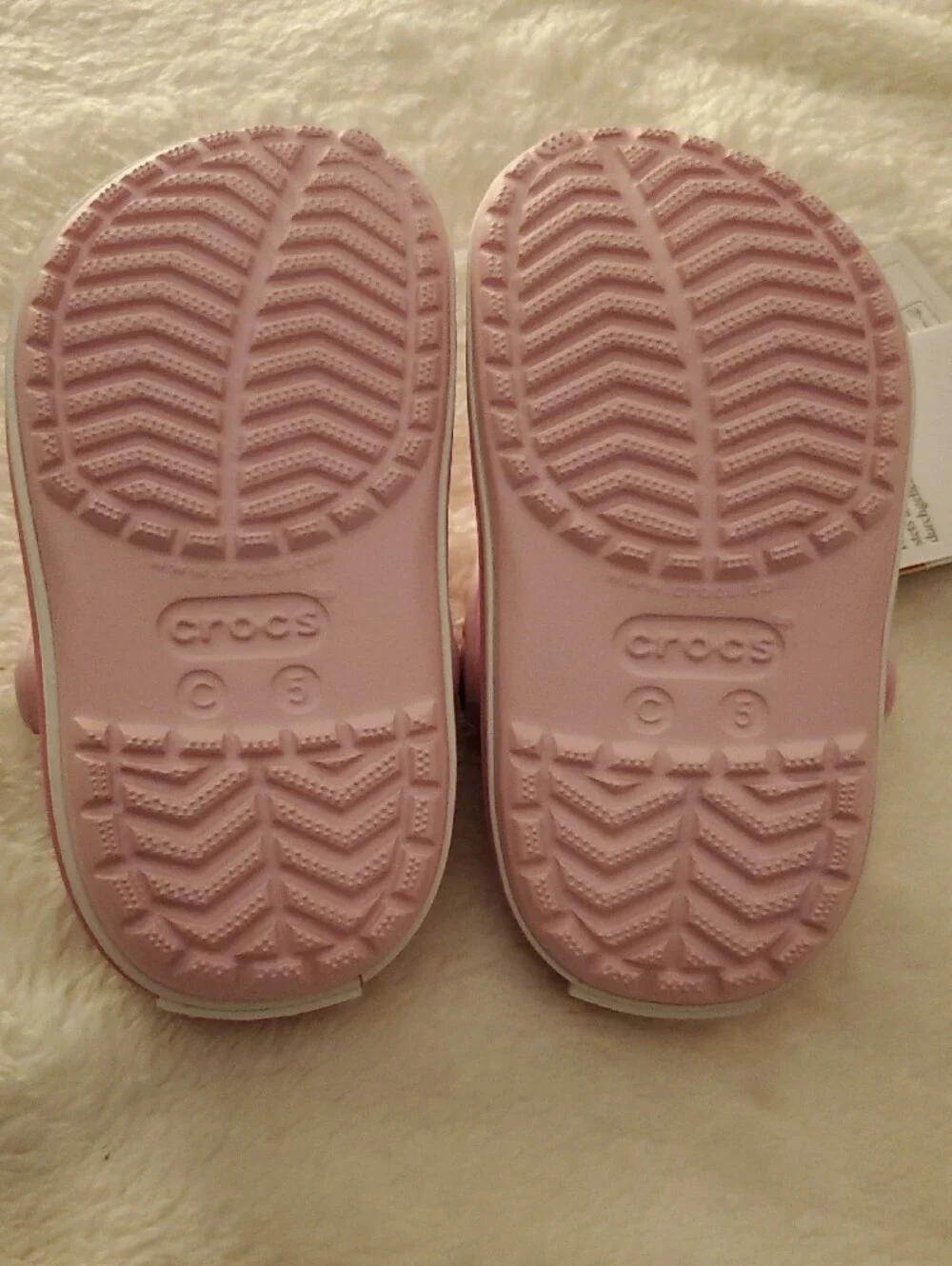 Crocs Crocband Clog Toddler Shoes Pink White Size C5 NWT